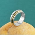 thumbnail image 5 of Meditation Spinner Ring in Solid 925 Sterling Silver Beaded Brass Spinner Fidget Band Jewelry for Women, 5 of 5