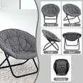 thumbnail image 3 of LEIYY Folding Faux Fur Saucer Chair,Portable Folding Soft Moon Chair for Bedroom, Dorm Rooms, Apartments, Lounging, Garden and Courtyard, Grey, 3 of 9