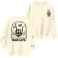 thumbnail image 3 of Women's Crew Neck Loose Fit Street Style Print Long Sleeve Pullover Sweater Top, 3 of 3