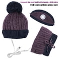 thumbnail image 4 of Gorro De Punto Con Calefacción Usb 3 En 1, Conjunto De Calentador De Cuello Y Cara, Gorro Cálido De Invierno Para Mujeres Y Niñas, Gorros De Esquí Con Forro Polar Y Pompón Eigraketly  AP008166-02, 4 of 6