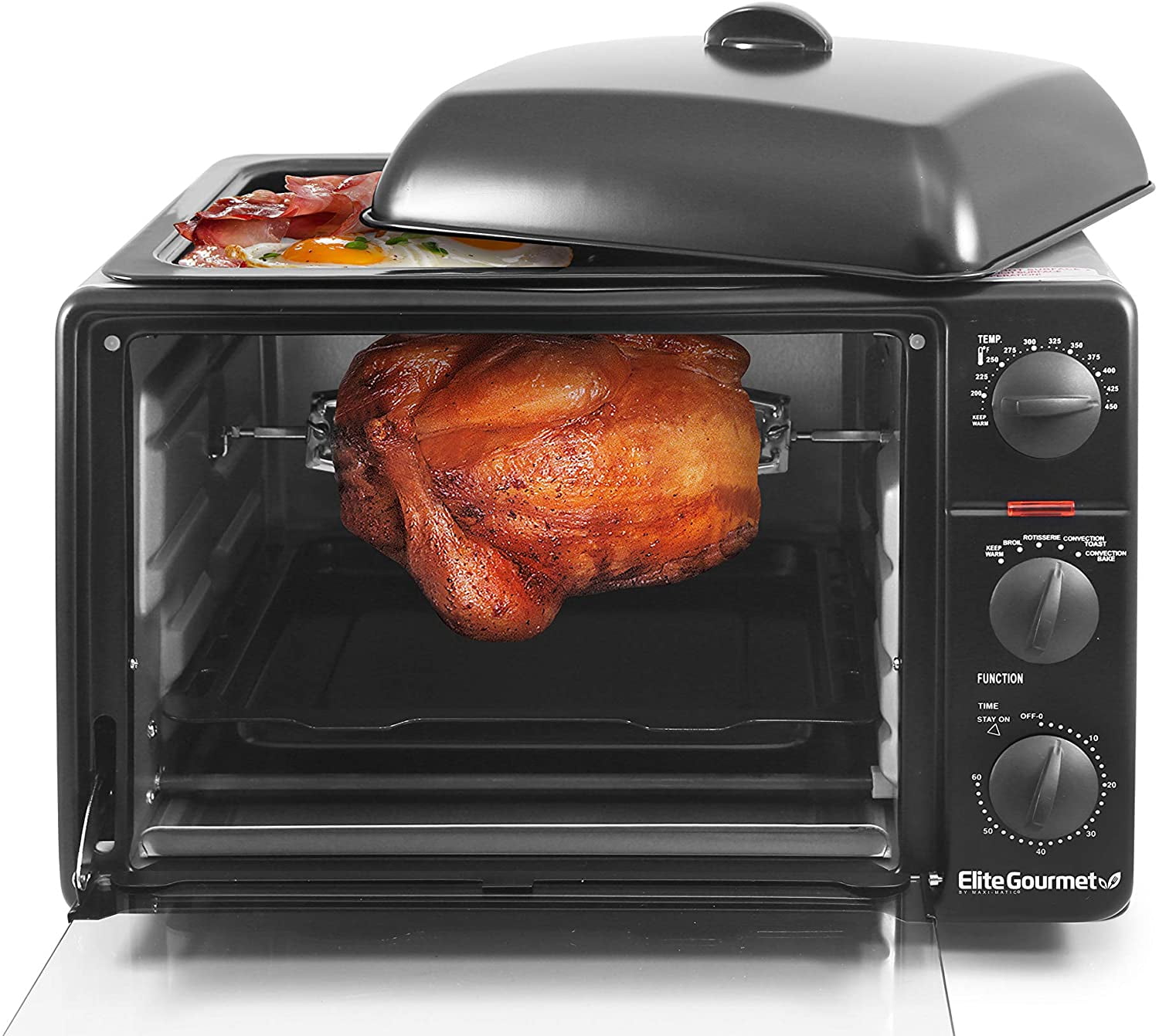 Elite Gourmet Rotisserie, Bake, Grill, Broil, Roast, Toast, Keep Warm