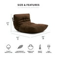 thumbnail image 3 of Big Joe Roma Bean Bag Chair, Chocolate Plush, Soft Polyester, 3 feet, 3 of 10
