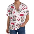 thumbnail image 1 of Fotbe Caring Cow Camisa Estampada de Manga Corta para Hombre, Casual de Verano, Estilo Playero, Sin Arrugas-XX-Large, 1 of 5