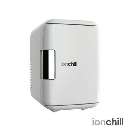 ionchill minicooler – AC/DC Portable Thermoelectric Cooler that Holds Up to 4 Liters (6 cans) for Beauty Porducts, Foods, Bedroom, Home, Dorms, and Travel Purposes