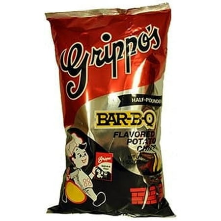 Grippo's BBQ Potato Chips | 8 Ounce Bag (Pack of 3) | Spicy Chips | By GreenZep