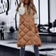 thumbnail image 5 of Gibobby Abrigos largos de invierno para mujer, Chaleco largo de invierno para mujer, con capucha y cierre completa, chamarra de plumón largo, acolchado, ligero, chaleco largo(Marrón,XG), 5 of 5