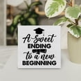 thumbnail image 4 of Zomyto 7"x7" Graduation Wood Box Sign Decor Desk Sign Graduate a Sweet Ending to a New Beginning Wooden Box Block Sign, 4 of 5