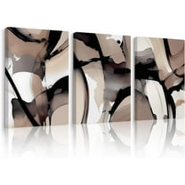 Black Beige Abstract Wall Art Brown Neutral Canvas Wall Decor Minimalist Art Poster Modern Abstract Painting Artwork Watercolor Black Brown Pictures for Living Room Bedroom Unframed