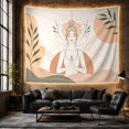 thumbnail image 6 of Line Woman Meditative with Pose Hands Joined Chest, Serene Watercolor for Plant Lovers, Botanical Wall Art, Mother'S Day Gift, Tapestry Wall Hanging for Bedroom and Dorm, 6 of 7