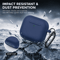 thumbnail image 4 of Lonmuju Silicone Case Cover for Airpods 4th Gen, Protective Earbud Skin with Cleaning Kit and Carabiner,Dark blue, 4 of 7