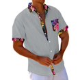 thumbnail image 1 of Hawaiian Shirt For Men, Men's Vintage Button Down Bowling Shirts Short Sleeve Summer Beach Shirt 3XL, 1 of 5