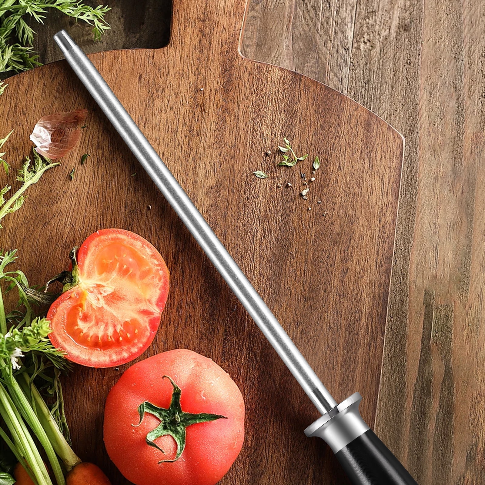 TURWHO 9inch Diamond Sharpener Rod Kitchen Chef Knife Sharpening Rod Stick Bar