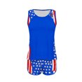thumbnail image 6 of Xdegoge Swimsuits for Women Scoop Neck Tank Mid Rise Boyshorts Two Piece Tankini Bathing Suits Smooth American Flag Print Color Block Modest Coverage Beachwear, 6 of 7