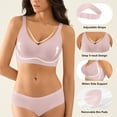 thumbnail image 3 of QYLUX Wireless Comfort Bra for Women - Full Coverage, Seamless, Soft Support, T-Shirt & Sports Bra for Everyday Wear,Pink,3XL, 3 of 7