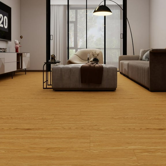 48"x7.2" SPC Composite Flooring; 12 Planks/Box (28.68 sq. ft/Box); 5mm Thick with 1mm IXPE Backing; 12 mil Wear Layer; Ultra-Quiet and Slip-Resistant