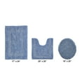 thumbnail image 2 of Better Trends 3 Piece Bathroom Rugs Set 100% Cotton U-Shape Toilet Rug Soft, Water Absorbent Reversible Machine Washable for Bathroom Decor Toilet Base Dark Blue Lux Collection, 2 of 4