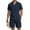 men joggers set*Navy, variant on Eryao Big and Tall Men's Beach Vacation Outfits Sets 2 Piece Short Sleeve Button Down Lapel Shirts Matching Shorts with Pockets Summer Cotton Linen Loungewear,Sky Blue,XL
