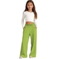 thumbnail image 4 of CAIVO Girls Stretch Soft Leisure Pants With Comfortable Elastic Waist For Play And Everyday Wear Trousers Birthday Party Bottoms for Child Cute Celebration, 4 of 5