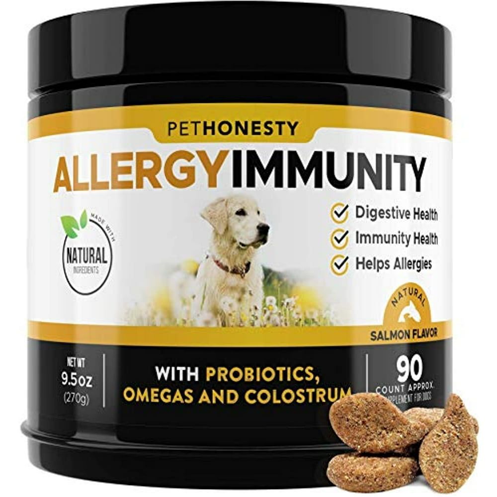 PetHonesty Allergy Relief Immunity Supplement for Dogs Omega 3 Salmon