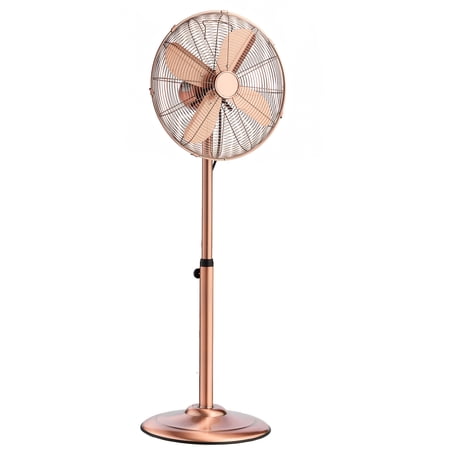 KFFKFF 16" Industrial Pedestal Fan, 3-Speed, Metal, Adjustable