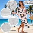 thumbnail image 7 of DISNIMO Palm Tree Print Women's Kaftan Dress Plus Size V-Neck Swimsuit Coverup Batwing Sleeves Caftan Beach Cover up Lightweight Loose Swimwear Coverups, 7 of 7