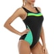 thumbnail image 4 of Traje de baño deportivo para mujer Traje de baño sin espalda cómodo con bloqueo de color conservador OAVQHLG3B Store lin121212, 4 of 4