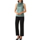 thumbnail image 2 of INSPIRAR CHIC Blusas de Trabajo Sin Mangas de Satén para Mujeres con Lazo en el Cuello Color Verde Guisante XL, 2 of 6