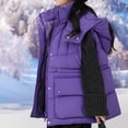 thumbnail image 6 of Kids Puffer Vest Girls Detachable Hood Sleeveless Padded Gilet Zip Snap Cargo Flap Pockets Adjustable Waist Warm Winter Outerwear Waistcoat, 6 of 7