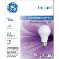 GE Incandescent 15 Watt Soft White A15 General Purpose Bulbs 2 Pack