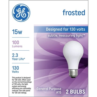 GE Incandescent 15 Watt Soft White A15 General Purpose Bulbs 2 Pack