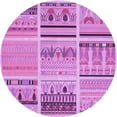 thumbnail image 1 of Ahgly Company Indoor Round Patterned Violet Purple Area Rugs, 5' Round, 1 of 6