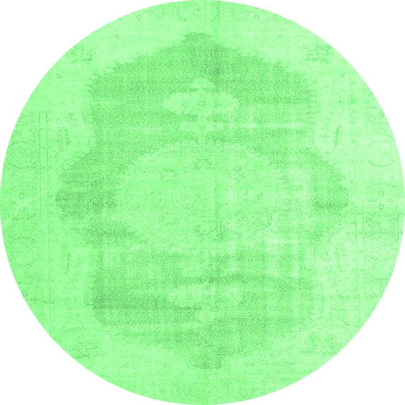 Ahgly Company Indoor Round Persian Emerald Green Traditional Area Rugs, 4' Round