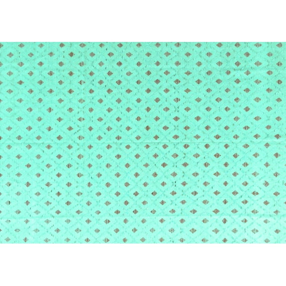 Ahgly Company Machine Washable Indoor Rectangle Abstract Turquoise Blue Modern Area Rugs, 8' x 10'