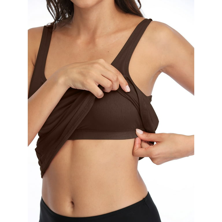  Shelf Bra Tank Tops For Women,Solid Wide Strap Camisole