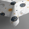 thumbnail image 3 of White Cosmic Pattern Rectangle Tablecloth 60"x84",Waterproof Polyester Rectangle Table Cloth, Wipeable Spillproof Polyester Tablecloth for Dining, Camping, Indoor and Outdoor, 3 of 5