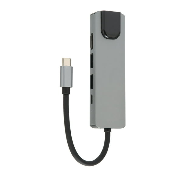 USB Hub For Laptop, HD 4K PD Charging Port Gray USB C HUB For Projector For Monitor For TV