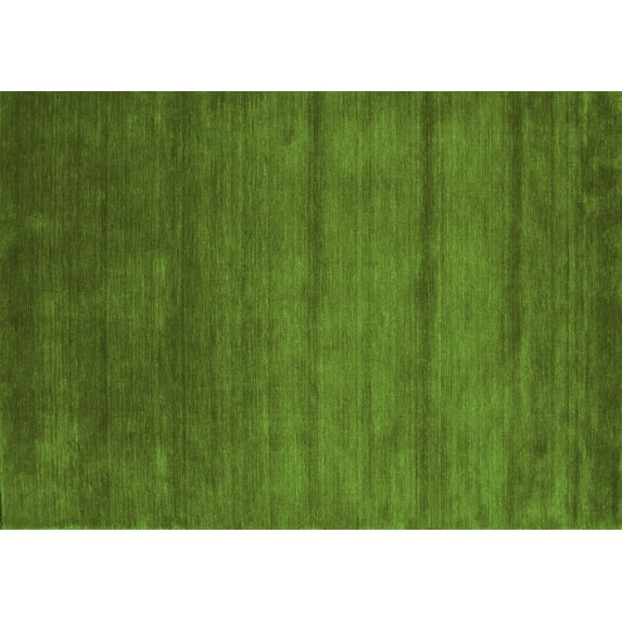 Ahgly Company Indoor Rectangle Abstract Green Contemporary Area Rugs, 2' x 3'