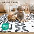 thumbnail image 4 of ODIKA 4'x6' Grey Blue Geometric Pattern Design Washable Area Rug Modern Abstract Motif with Unique Shapes for Bedroom, Reading Nook, Pet Friendly & Non-Shedding, 4 of 7