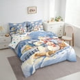 thumbnail image 3 of Manfei Funny Snowman Twin Bedding Sets 7pcs for Kids Girls Boys, Xmas Sled Bedding Comforter Set, Happy New Year Christmas Sheet Sets, Super Cozy Room Decor, 3 of 8
