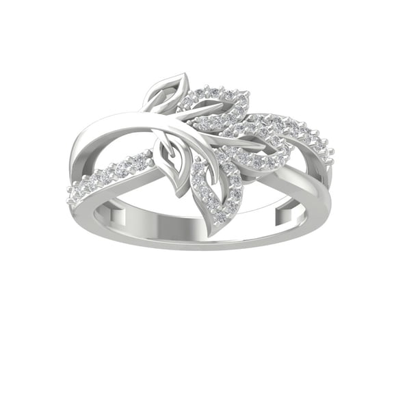 Araiya 14K White Gold Round Diamond Fashion Band Ring (1/3 cttw, I-J Color, I2-I3 Clarity), Size 10