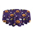 thumbnail image 5 of Cute Halloween Icons Pattern Round Tablecloth 60"x60",Wrinkle Wipeable Table Cloth for Kitchen Dining Room Picnic Patio Party, 5 of 6