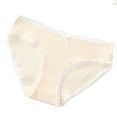 thumbnail image 2 of VONCOS Womens Bikini Panties Seamless & Ribbed with Lace Trim - Soft Stretchy Nylon Spandex Underwear for Everyday Wear, Yellow, 2 of 3