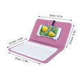 thumbnail image 3 of Teclado de 7 pulgadas para Bluetooth 3.0 con funda de cuero PU para teléfonos con pantalla de 4,5 a 6,8 pulgadas, 3 of 8
