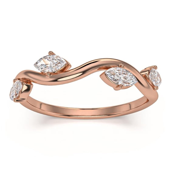 Pompeii 1/2Ct Marquise Diamond Wedding Vine Stackable Ring in White Yellow or Rose Gold