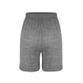 thumbnail image 5 of Drawstring Shorts for Women, Soft Comfy Activewear Loungewear Shorts, Solid Color Short Pants with Pockets Gray L, 5 of 5