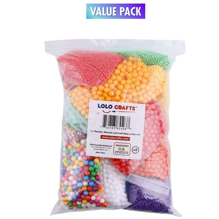 Large Pastel Foam Beads for Slime, Approx. 6-8mm Approx. 2.5 3 Cups, 10-15  Grams, Pick Your Color 