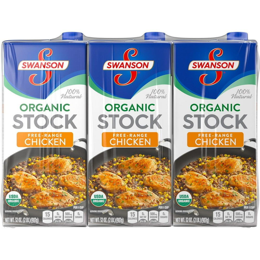 Product of Swanson Organic FreeRange Chicken Stock 3 Pk. 32 oz