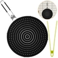 thumbnail image 1 of PENGXIANG Silicone Splatter Screen Heat Resistant Grease Splatter Cover with Foldable Handle Multipurpose Oil Splatter Board with Food Clip Drain Board Pan Cover Dishwasher Safe for Fryin, 1 of 11