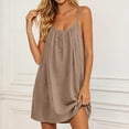 thumbnail image 7 of Backless Cami Dress for Women Short Mini Backless Dress Sleeveless Cami Lounge Dress Above Knee House Dress, 7 of 7
