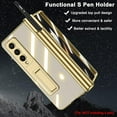 thumbnail image 5 of Compatible Champagne Gold Samsung Galaxy Fold 4 Clear Case Kickstand & Hinge Protection,Electroplating PC Magnet Crystal Case for Samsung Z Fold 4 Case Galaxy Fold 4 Phone Case Screen Protector, 5 of 14
